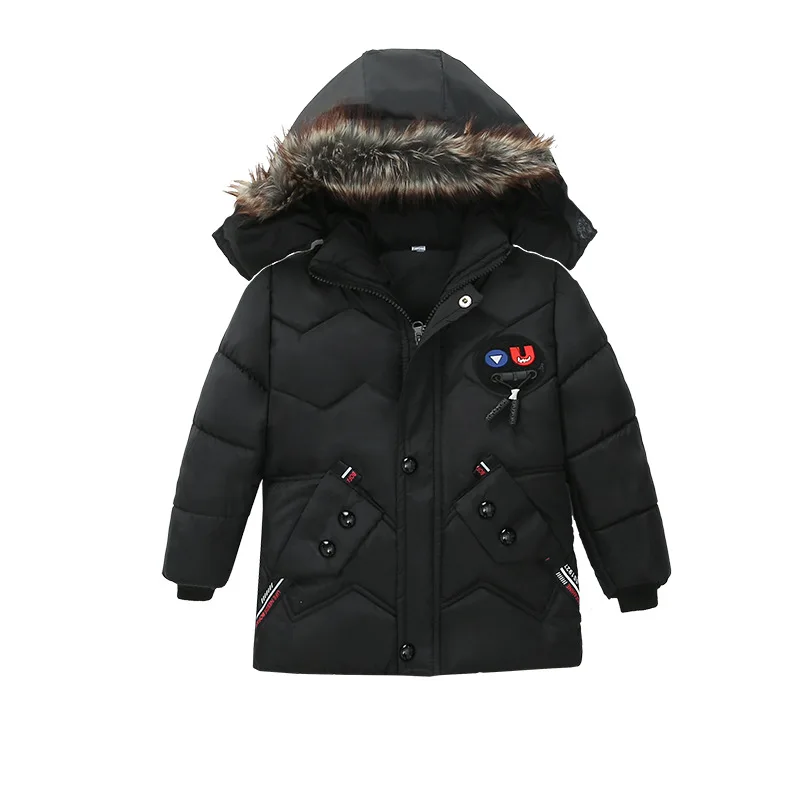 warm wholesale winter kids children baby boys fur jackets long coats clothes