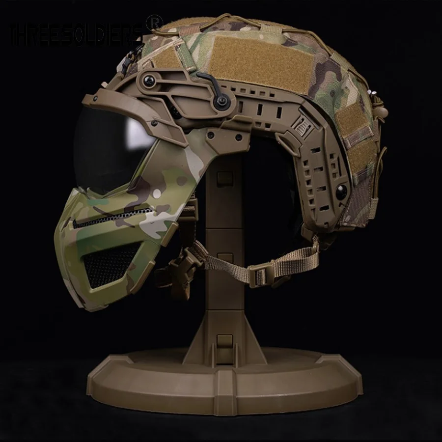 Camouflage FAST Helmet Full Covered Helmets with Steel Mesh Protective Mask / Goggles Hunting Motorcycle Cosplay