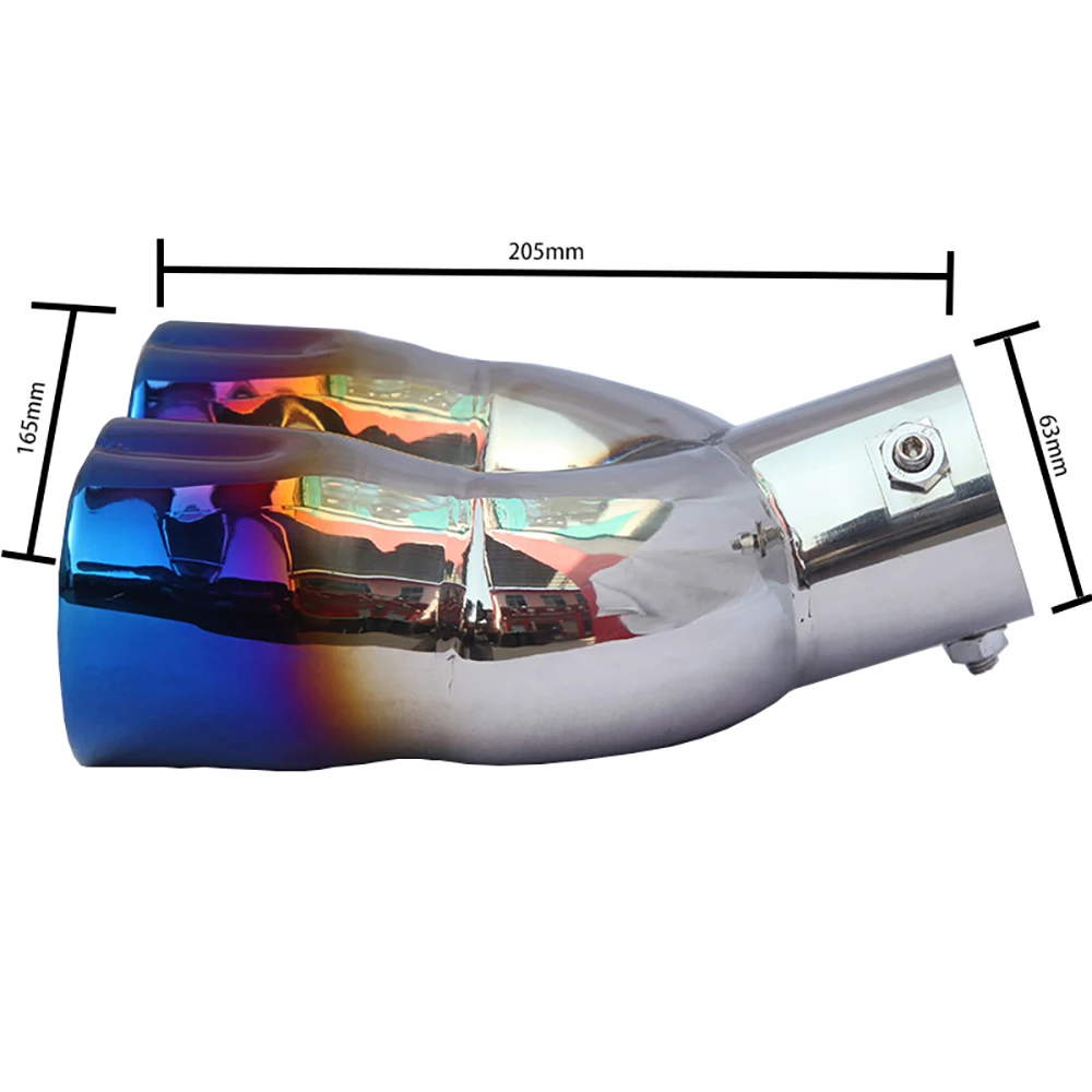 Heart Style Double Row Universal car sound whistle muffler exhaust pipe