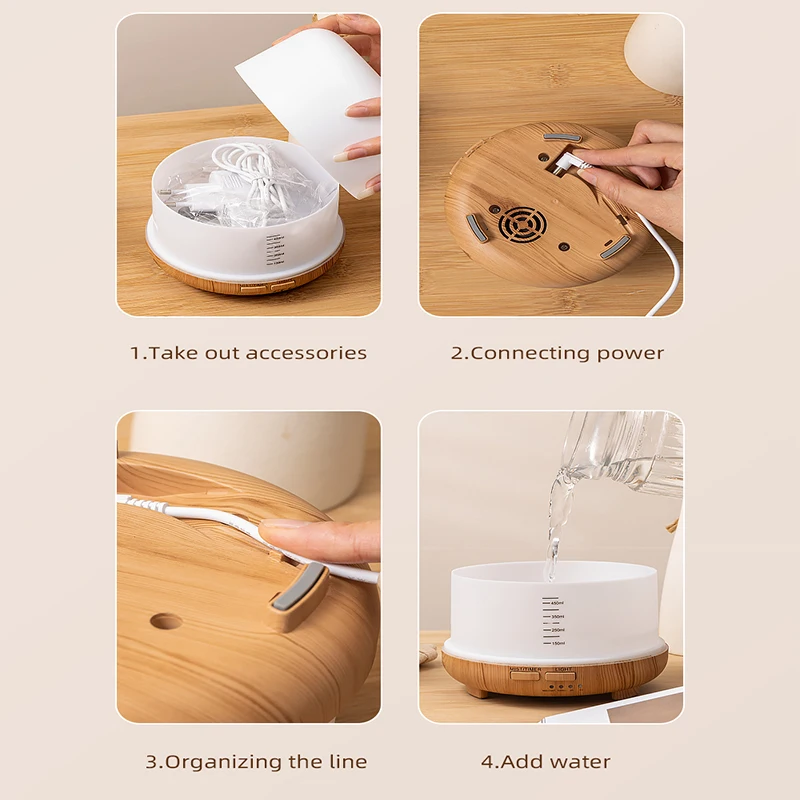 Electric Aroma Diffuser Humidifier Air Freshener Cars 300ML 500ML 1000ML Ultrasonic Cool Mist Maker Fogger LED Essential Oil