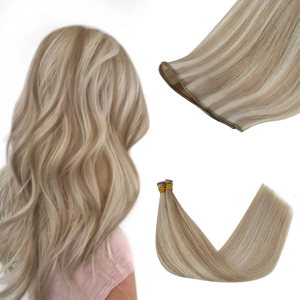 Most Popular Custom Invisible Curly Remy Russian 100 Raw Virgin Invisible Double Drawn Human Extensions Hair Genius Weft Wigs
