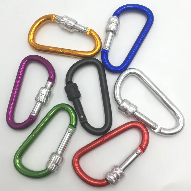 Combination screw lock swivel  8 cm aluminum key carabiner