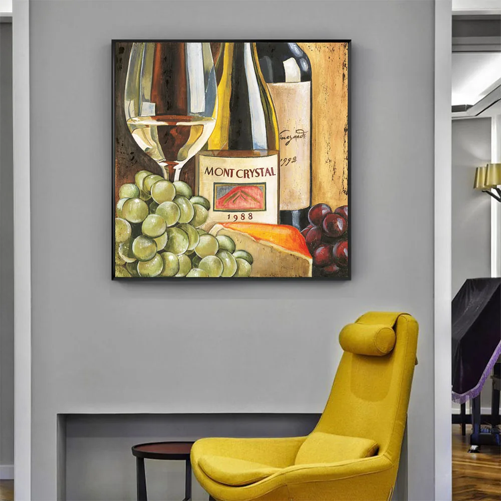 Hot sales hand painted famous wine bottle realistic still life oil painting
