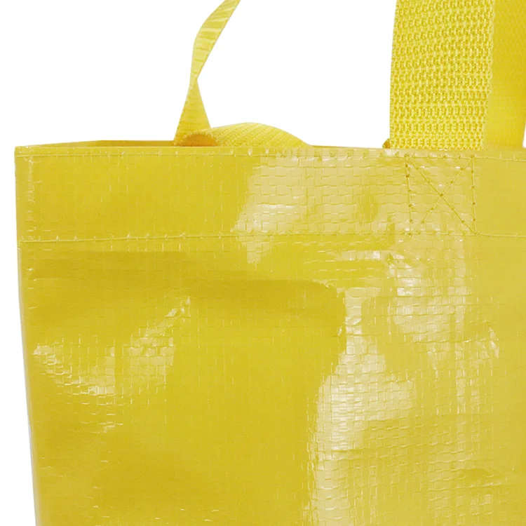 Eco-Friendly Waterproof PP Woven Shopping Tote Recyclable Laminated Reusable Gift Bags with Letter Pattern