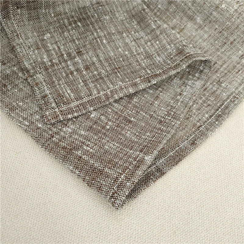 2022 Hot Sale Brown China 100% Polyester Environmental Protection Material recycle fabrics faux linen Curtain
