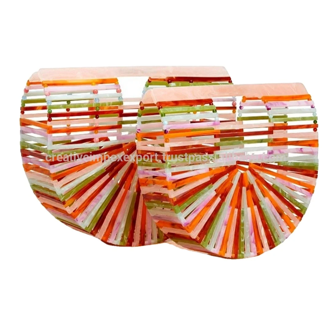 
2021 HANDMADE SUMMER RESIN HALF ROUND CLUTCH SHOULDER BAG WITH BEST QUALITY AND LOW PRICE -Handmade Tote Bag for Women- 