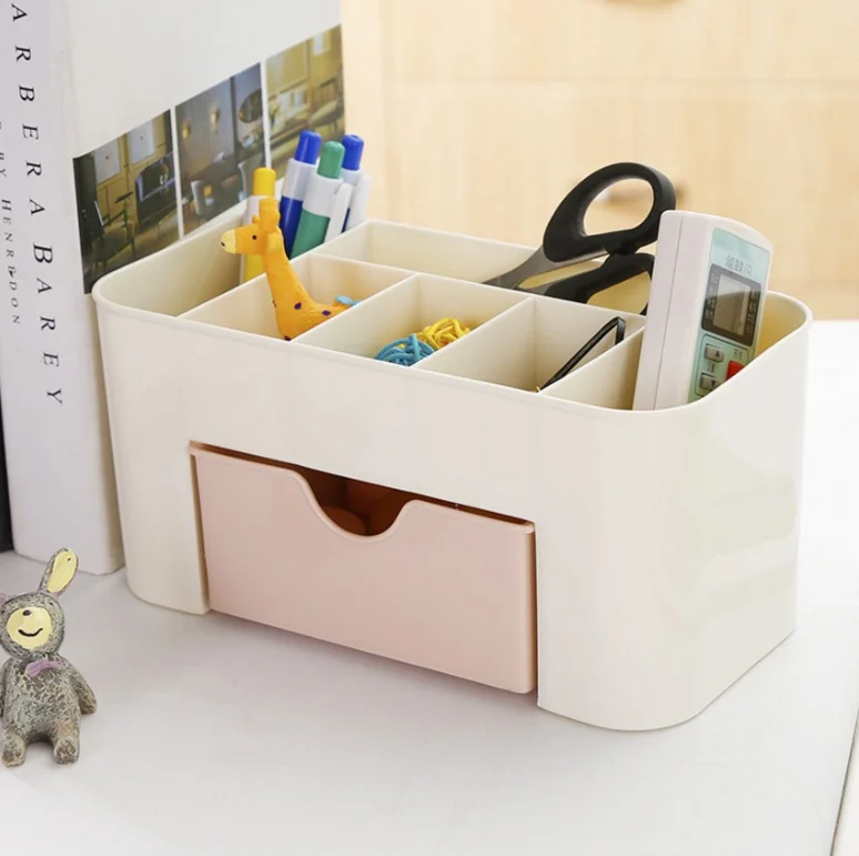 
Multi functional Drawer Desk Stationery makeup Organizer Plastic Cosmetic Storage Box 