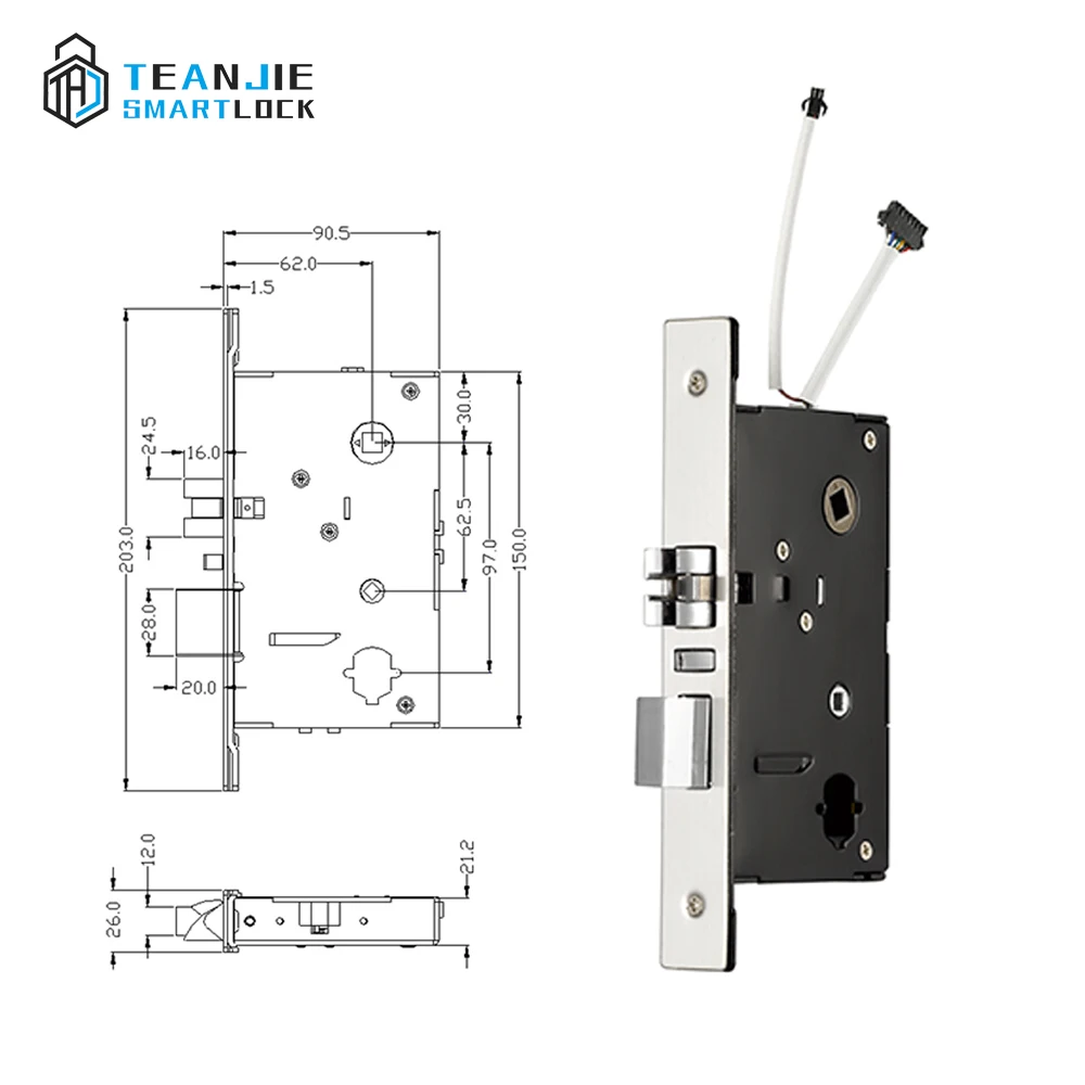 Euro Mortise Stainless Steel Electronic Intelligent RFID Hotel Door Lock System