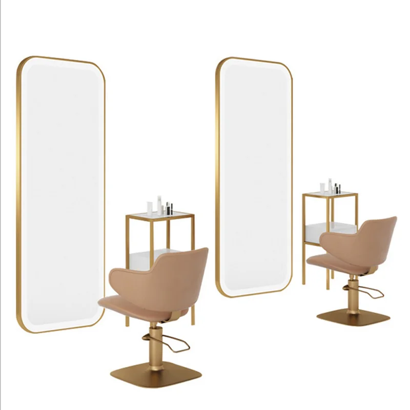 LED floor mirror touch studio modeling makeup mirror barber shop mirrors stage  salon hair