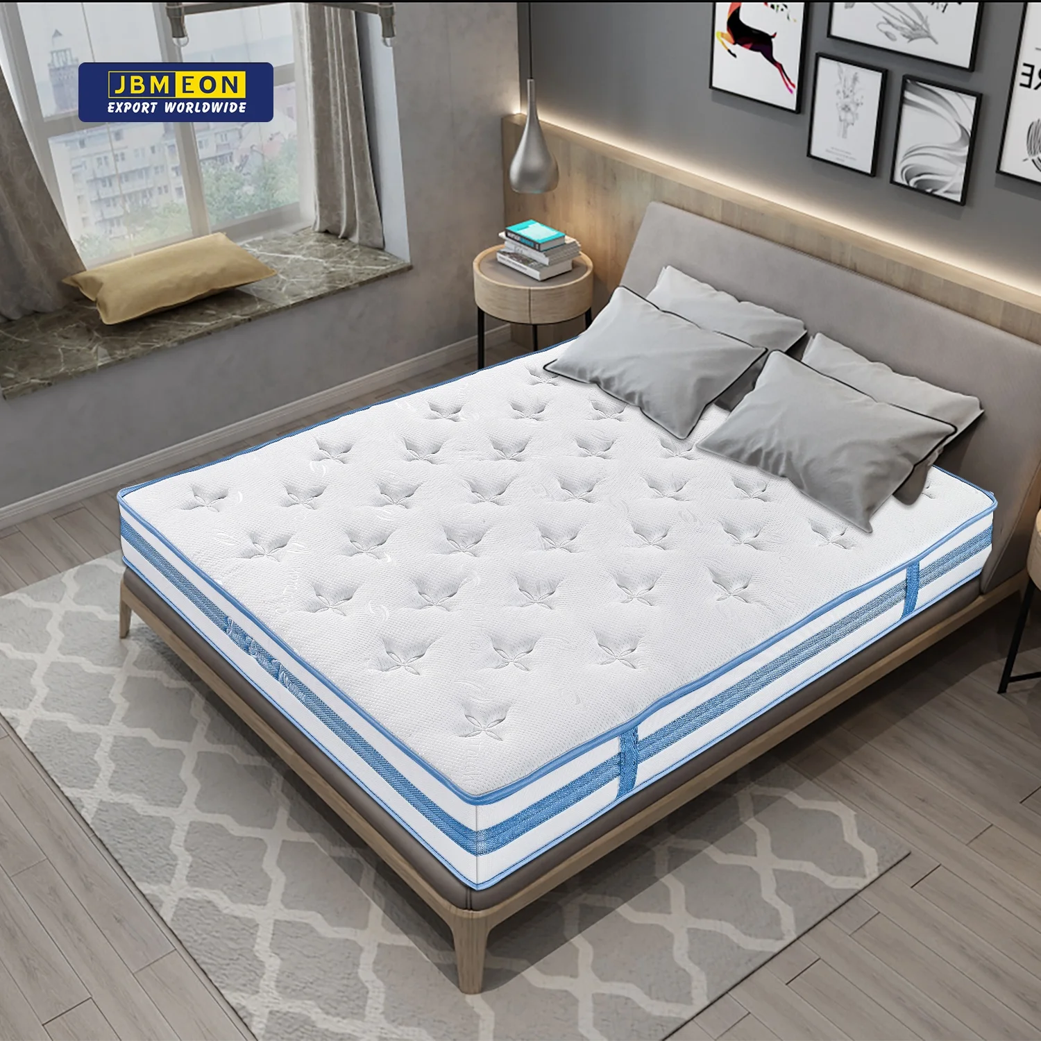 Queen Size Mattress Pocket Spring Doublwooden Single Size Bed High End High Density Foam Coil Mattress Low Prart Home Furniture