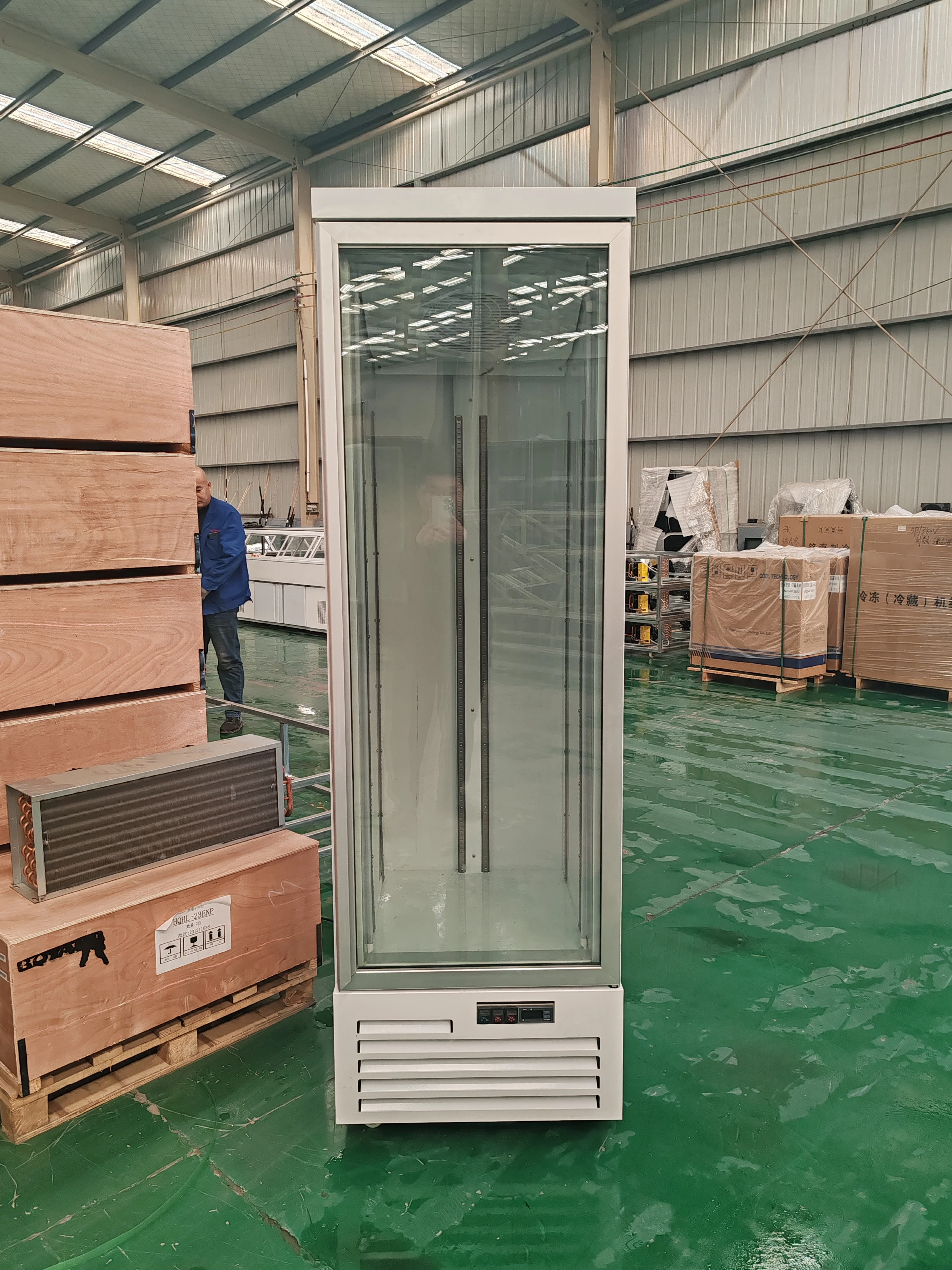 NE-1450CL four glass door display supermarket drinks cabinet auto defog air cooled large refrigerator