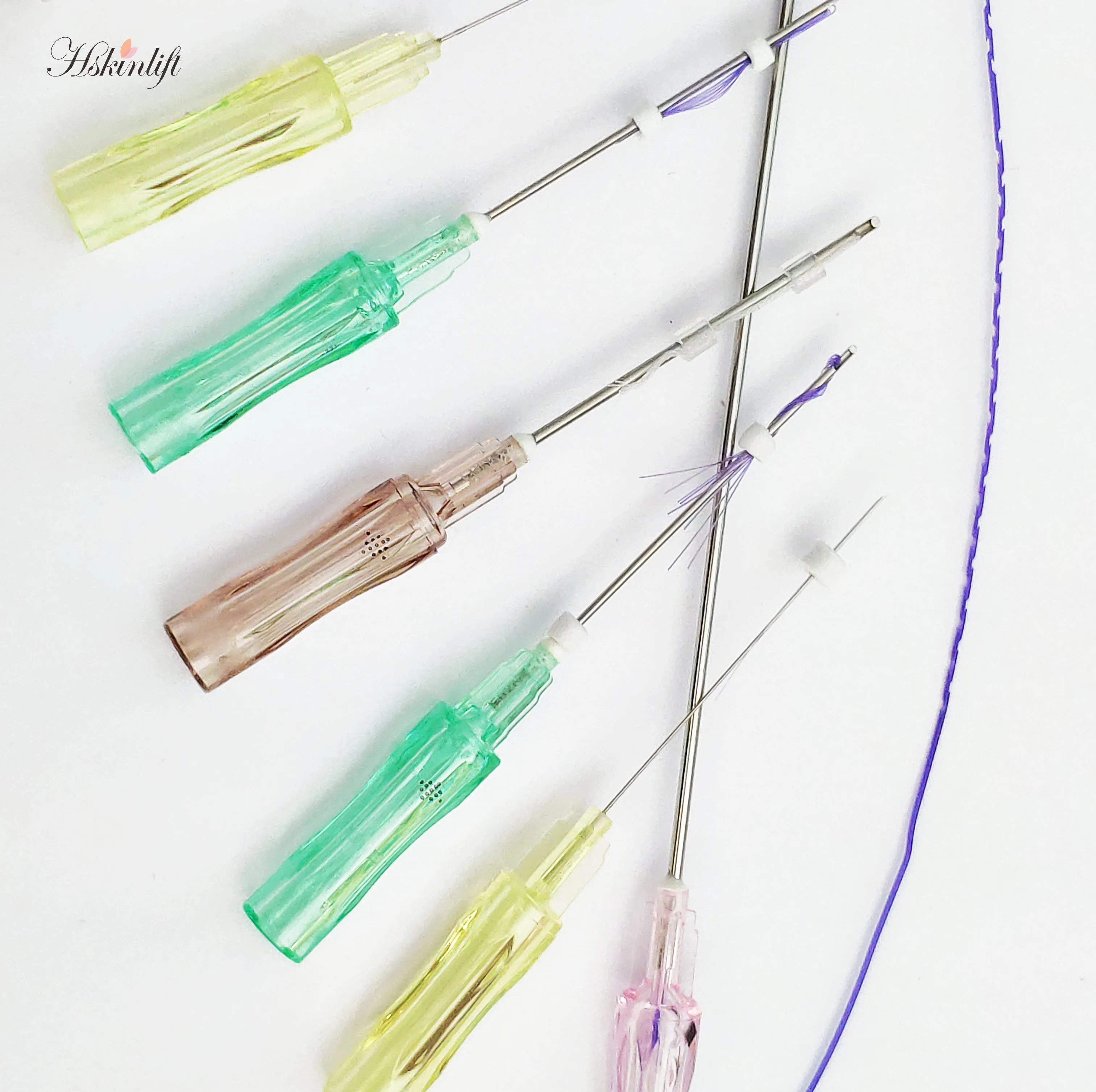 Best selling 100% aBsorbable Hskinlift pdo face lift barbed cog thread pdo 4d cog blunt 19G 21G 100mm lifting thread