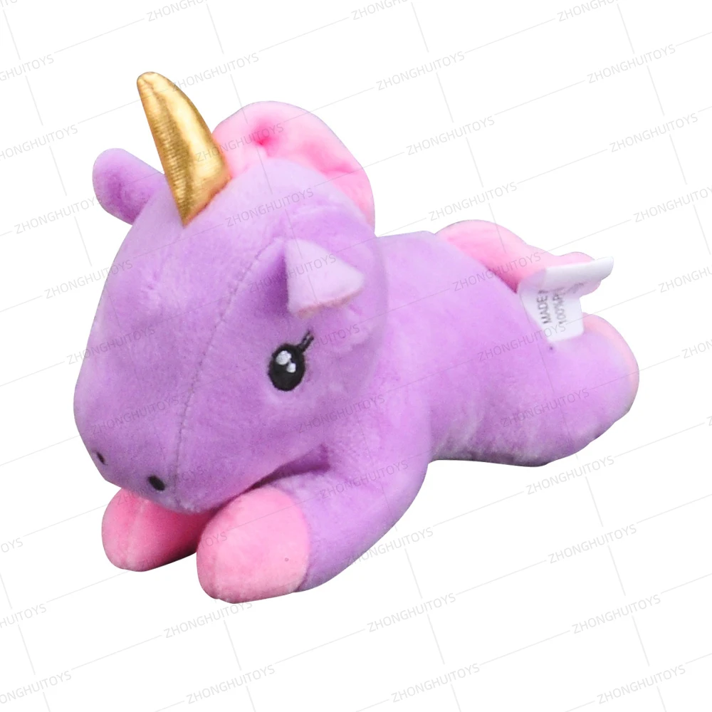 Cute plush toy animal multicolor lovely durable small stuffed unicorn pet with cage for kids