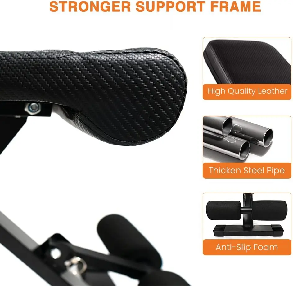 Commercial Weight Bench, Adjustable Workout Bench Press Set for Home Gym Strength Training, Incline Flat Decline Sit Up Bench