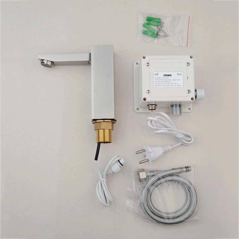 Bathroom automatic motion auto touchless brass chrome basin sink water tap hand wash faucet with infrared sensor