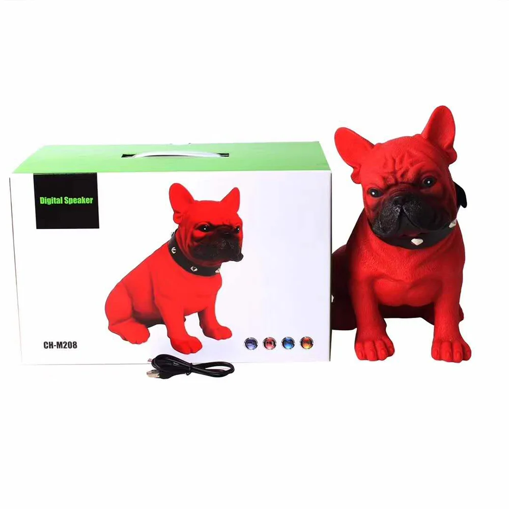 2020 NEW M208 Mini Full-Body Dog Speaker Bulldog Portable HIFI Loudspeaker Gift Christmas OEM Custom support FM Radio