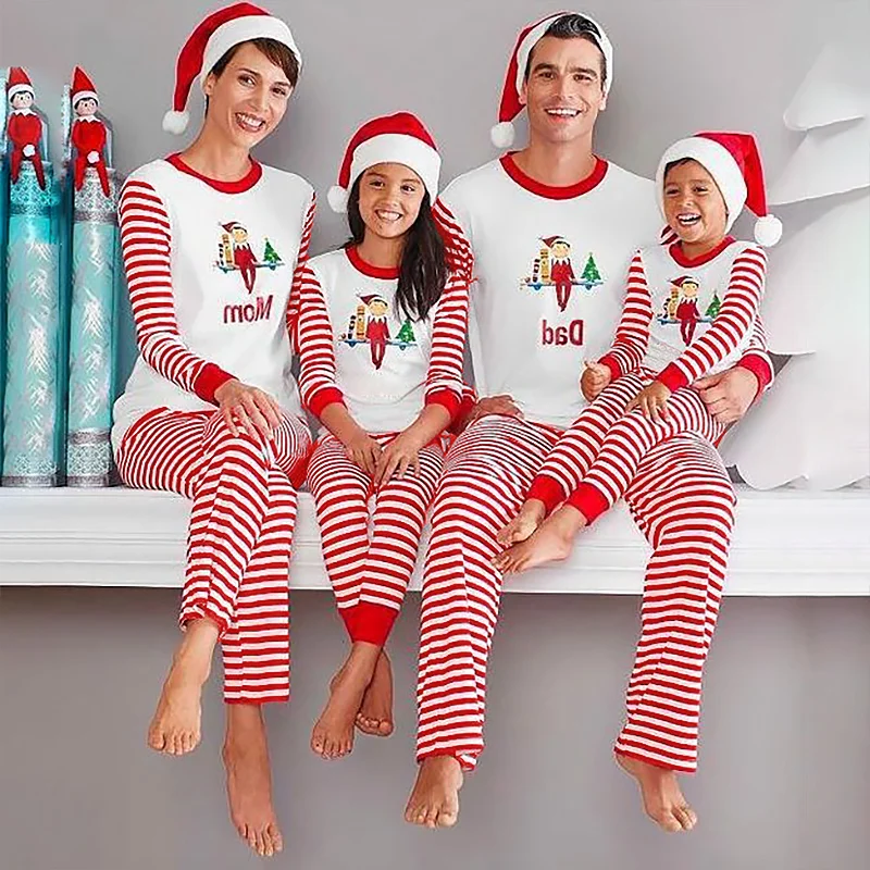 DOUBLEDUDU Family Matching Pajamas Sets Boys Girls Deer Snow Children PJs Christmas Pajamas Family With Factory Price