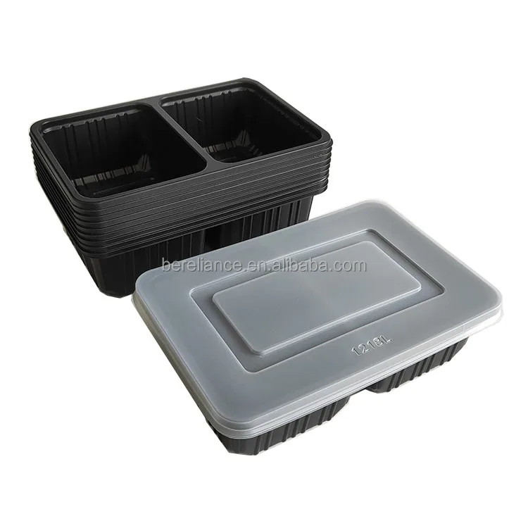 Прямая Продажа с завода одноразовые пластиковые коробки для еды Bento 2 отсеками прямоугольной формы подачи