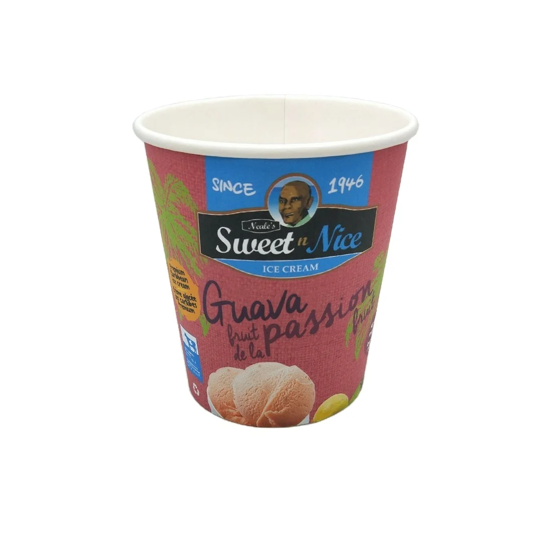 16oz biodegradable ice cream yogurt paper cup cartoon paper bowl customized ice cream  paper cup