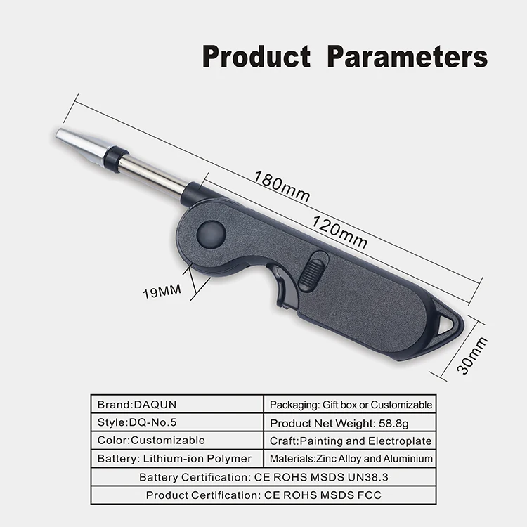180 Degree Hook Design Windproof Electric Plasma Lighter for BBQ