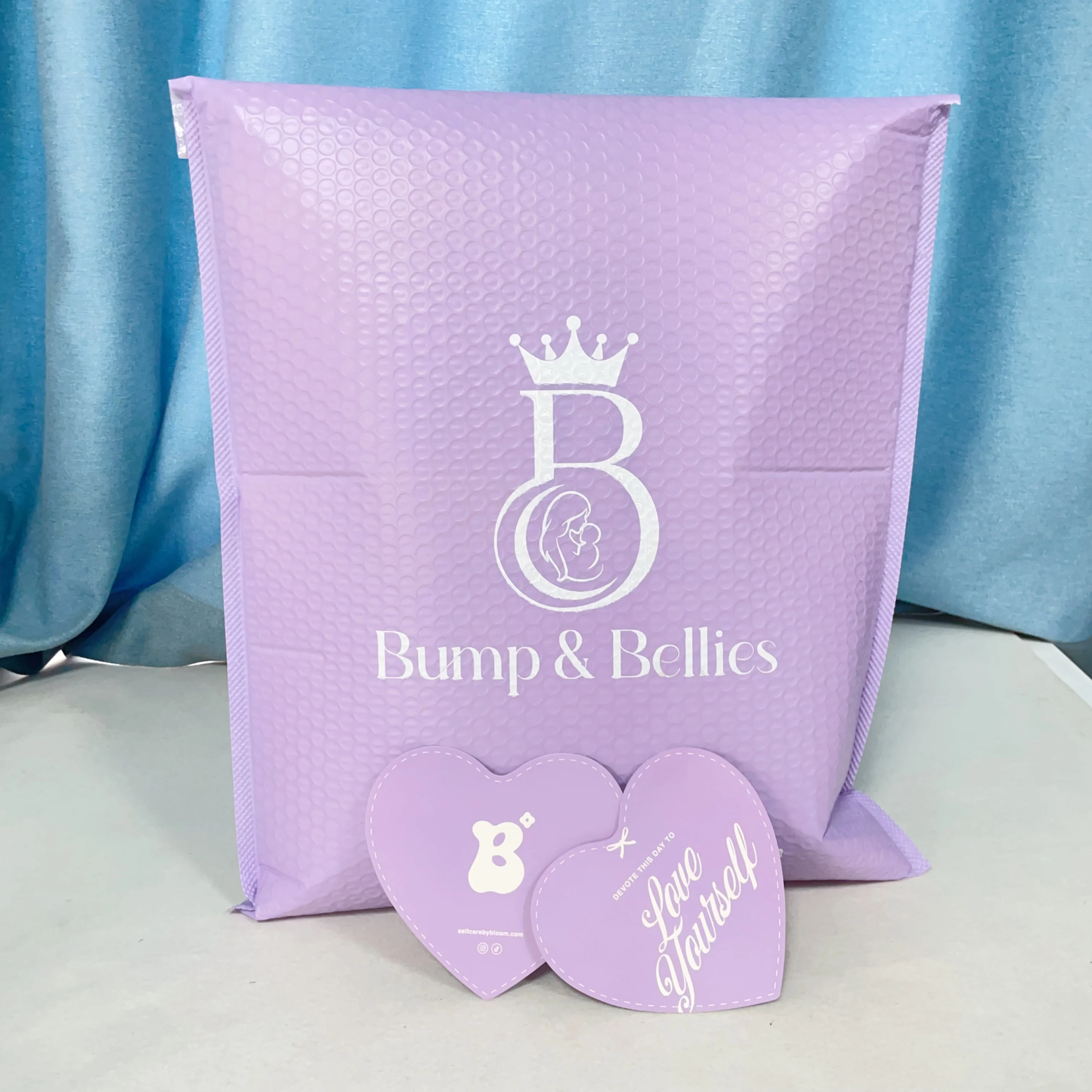 Custom Logo Purple Color Shipping Postal Courier Poly Bubble Mailer Bags Plastic Padded Envelopes Cosmetics Bubble Mailing Bag