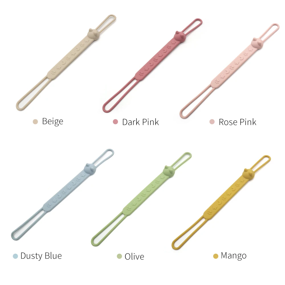 New Design Soft Cute BPA Free Silicone Pacifier Holder Clip Chain Silicone Baby Dummy Clips