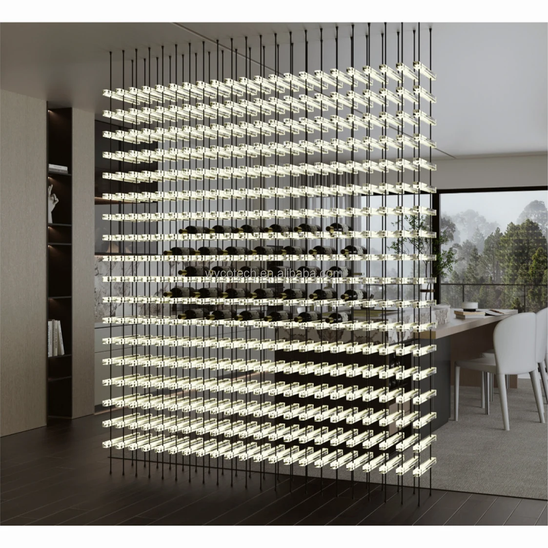 7 видов цветов светодиодный светильник 2 стороны стекло высокого качества настенный встроенный отдельно стоящий Размер индивидуальный дизайн дисплей винный погреб