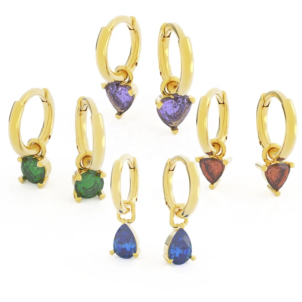 Aiz ODM Private Designer 14K Solid Gold Jewelry Earrings Chain Star Heart Earring Custom Earring Manufacturers