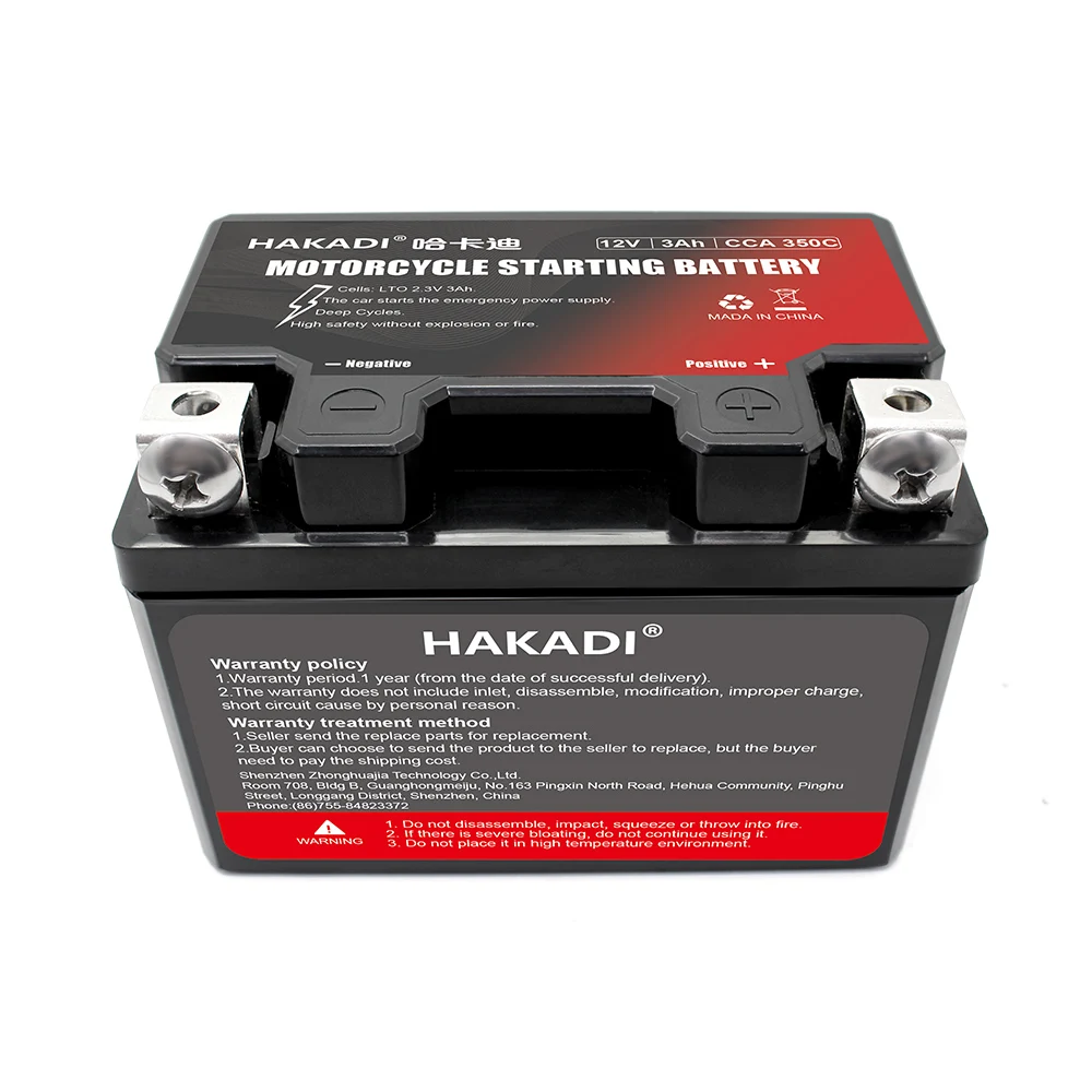 Start Power 12v 3A LTO Batteries Pack Rechargeable Lithium Cell 2.3v 2.9A Built-in BMS for Car Motorcycle 350CCA 1000CC