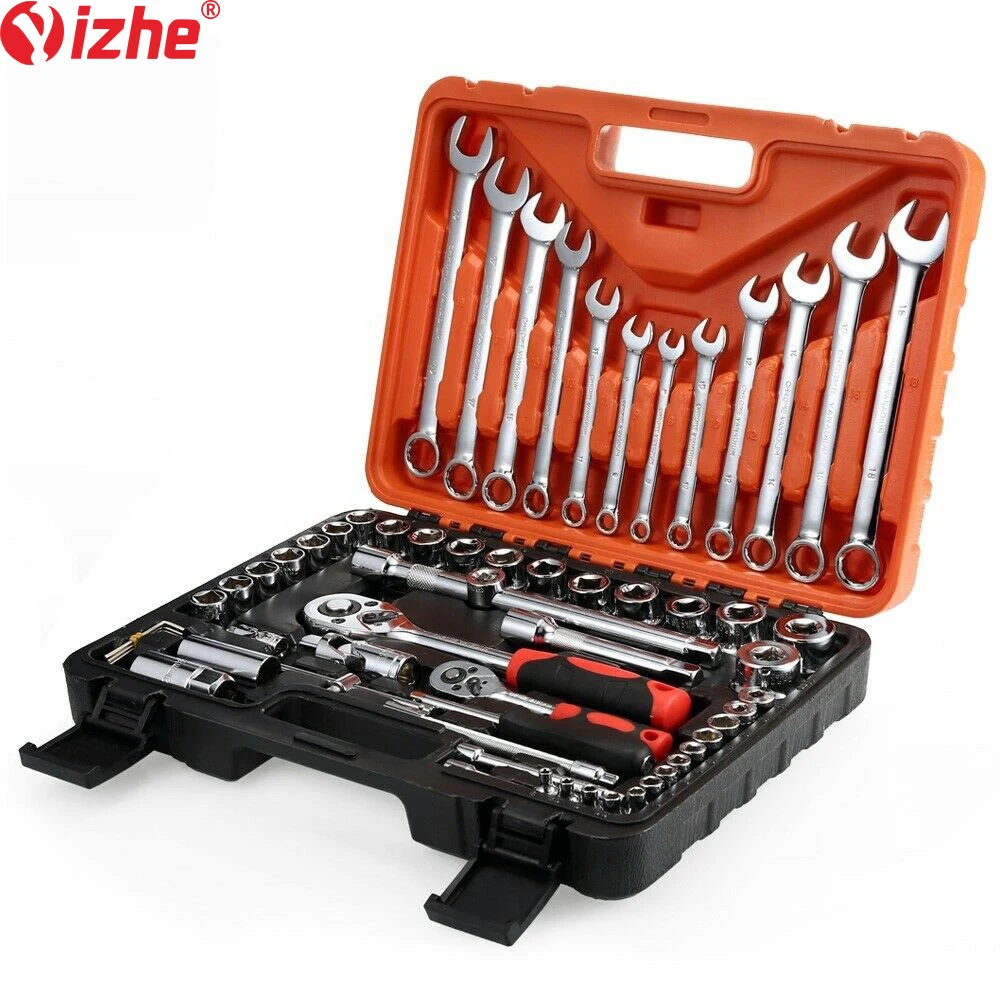61PCS Car Repair Mechanic Tool Ratchet Torque Wrench Socket Combination Tools Set