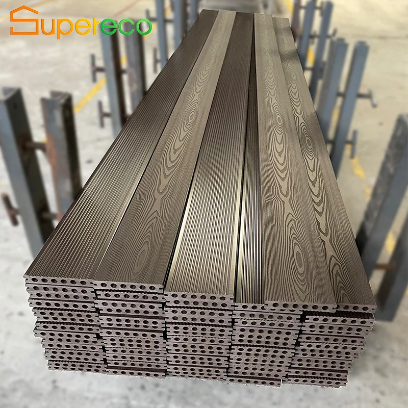 Supereco Exterior Outside Fireproof Wpc Decking Composite Wood Plastic Co-Extrusion Decking For Garden Patio