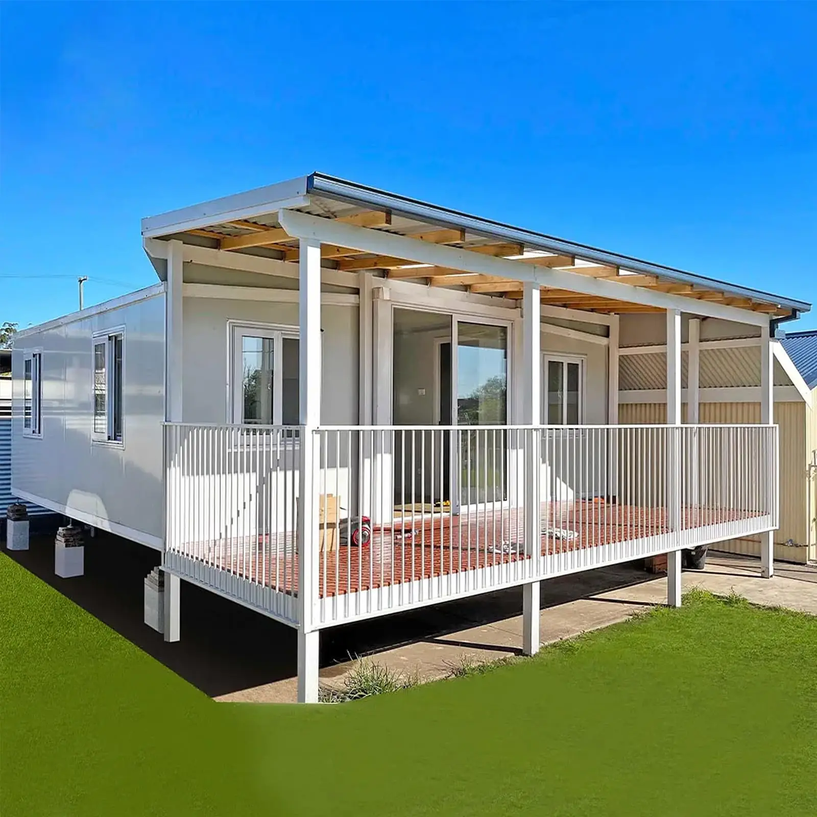 China Supplier Wholesale High Quality 24sq/20ft Shipping Prefabricated  Expandable Container House with Porch Sale in Australia