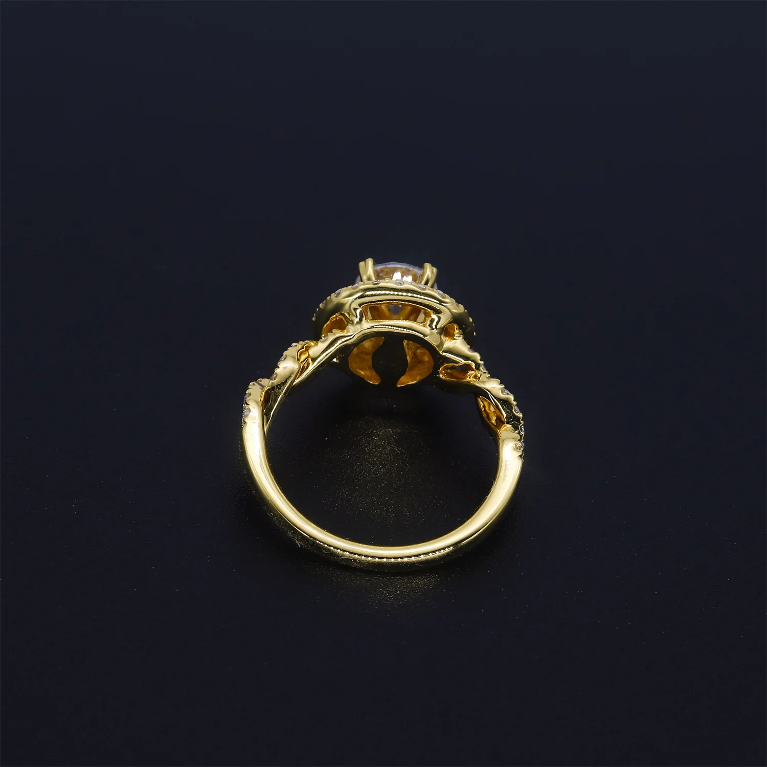 Fine Jewelry gra certified moissanite rings moissanite engagement ring gold plated 925 sterling silver moissanite rings