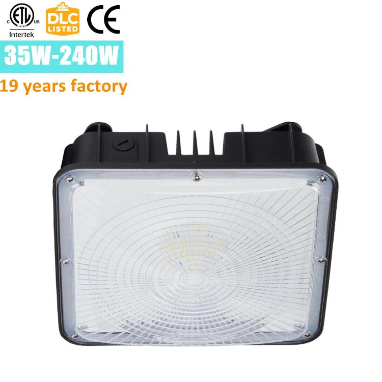 Светодиодные лампы навеса для автозаправочной станции 35W to150w 200w 240w 120v-277v 347v 480v светодиодный навес завод Гуандун