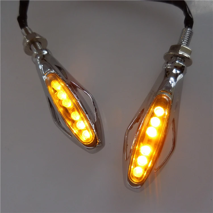 Beautiful Chrome Clear lens Amber LED Turn Warning  Indicator Motorcycle Winker Lamp With 12V for Motorcycle Street Bike Scoot
