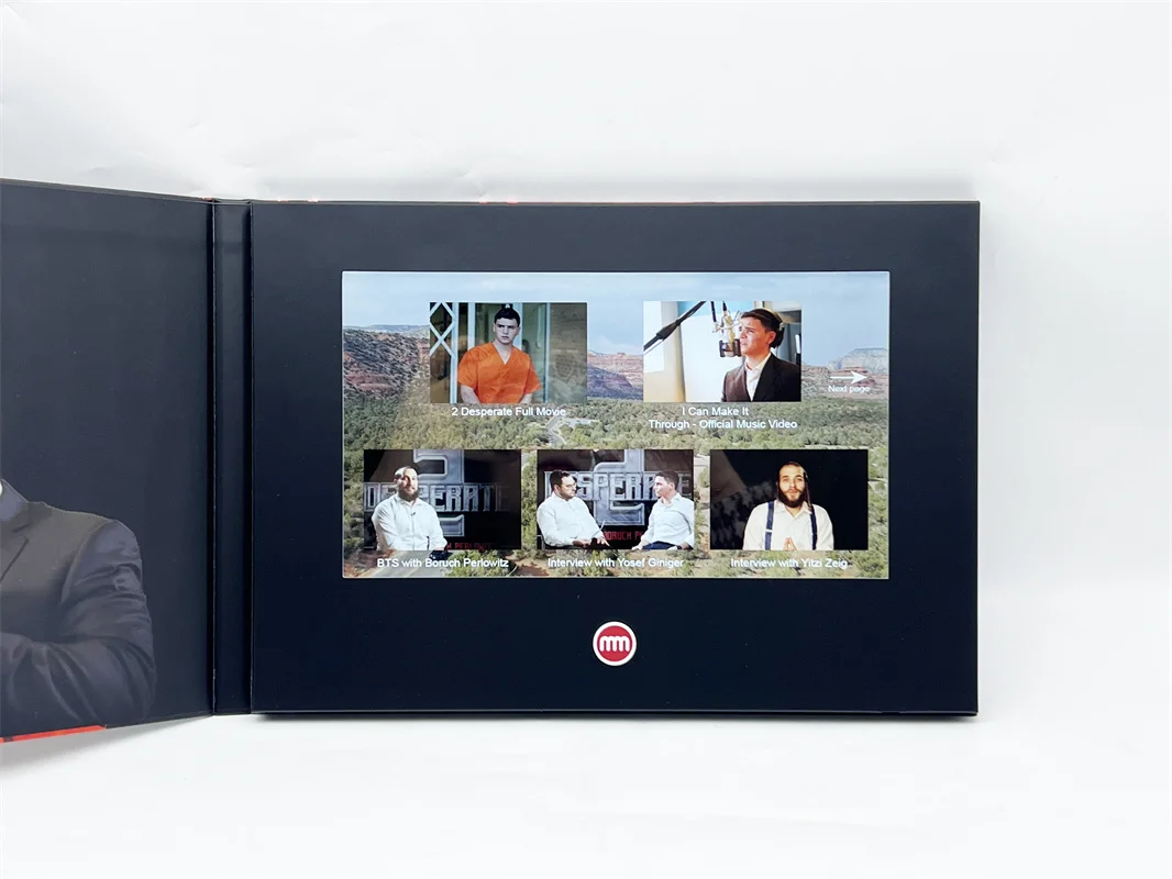 Memory Video Brochure A4 Hardcover 10.1 Inch LCD Video Book Box with Touch Screen