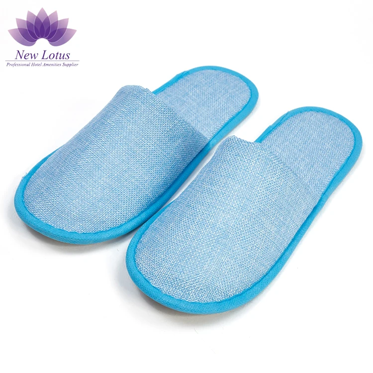 Wholesale SPA Disposable Hotel Washable Closed Toe Linen Slipper Made In China