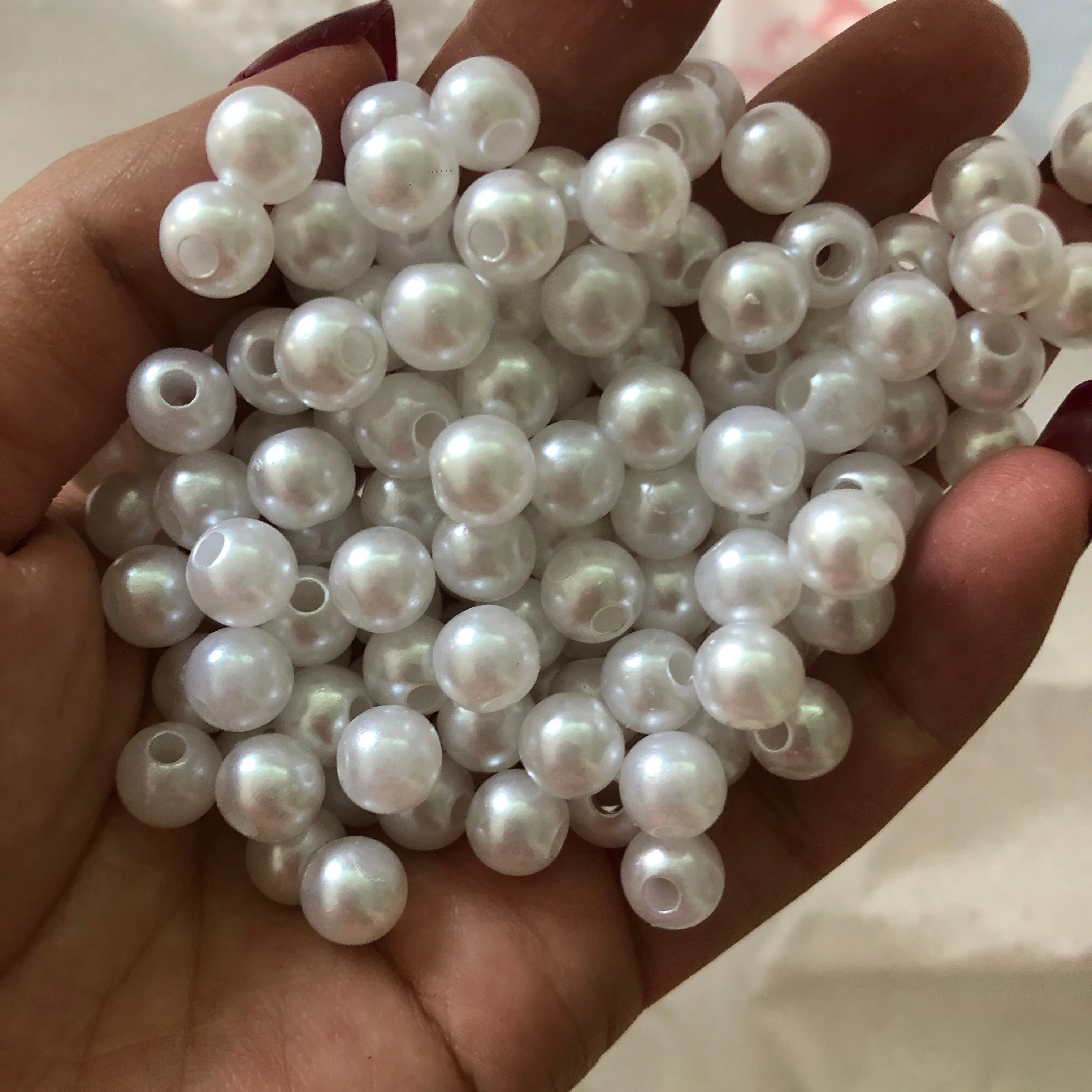 Factory Direct Sale Cheap Price 60 colors Imitation ABS Plastic Pearl Beads With Holes