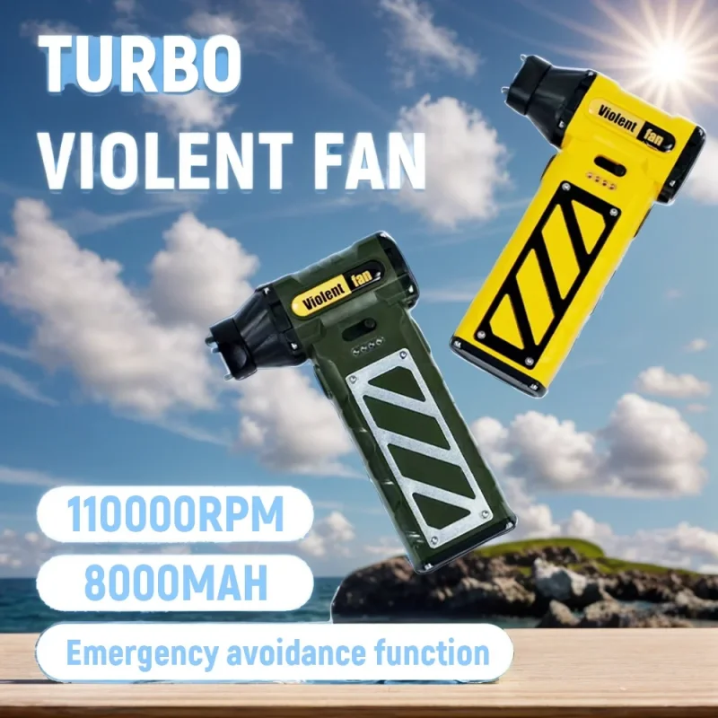 8000mah high speed super strong wind 110000rpm turbo violent fan with window breaker belt cutter