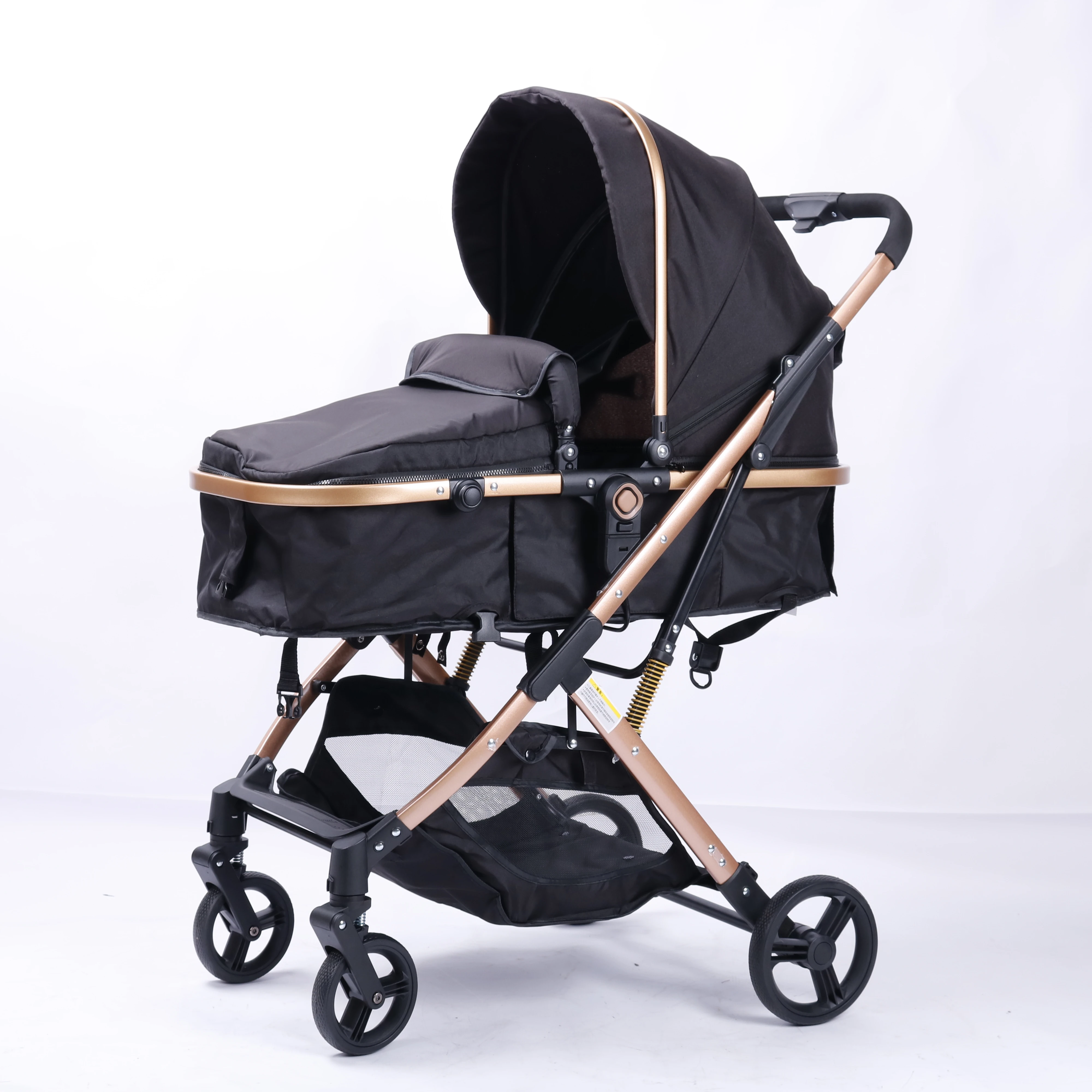 Luxury 3 in 1 travel system baby pram manufacturer lightweight baby stroller with safety basket