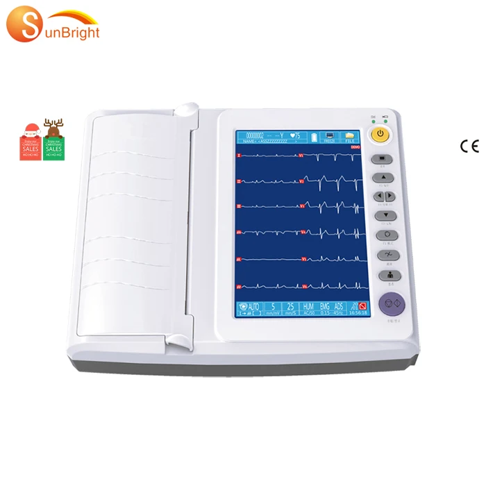 SUN-8212 Automatic medical diagnostic device ECG machine 12 channel 10 inch touch screen ECG Machine