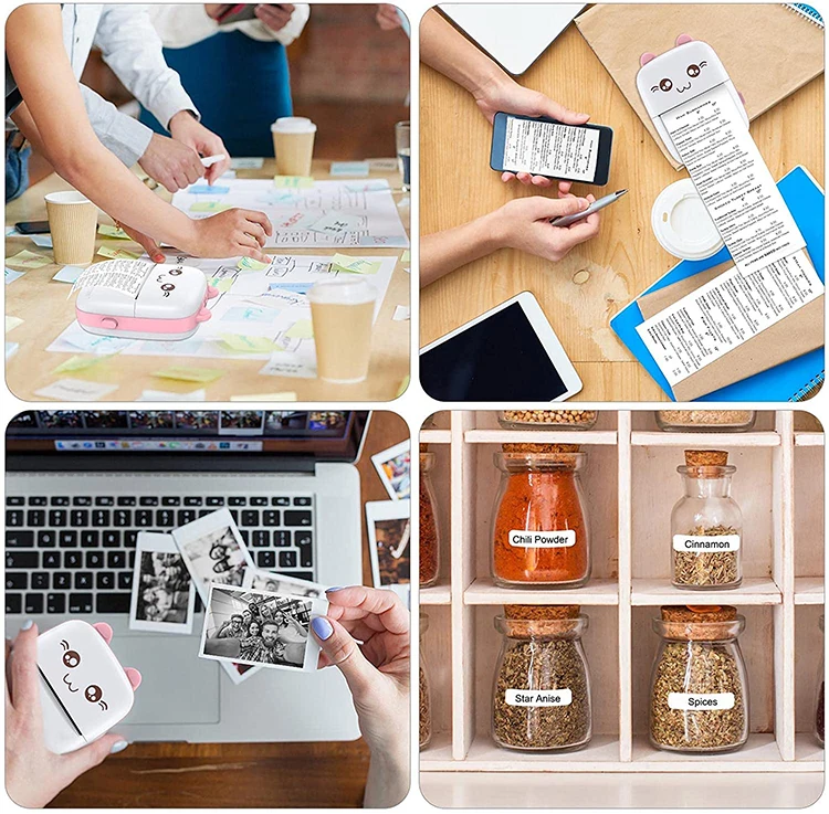 Wireless Thermal Label Mini Photo Sticker Pocket Photo printer Handheld Mobile Small Hand Held Portable Phone Printer