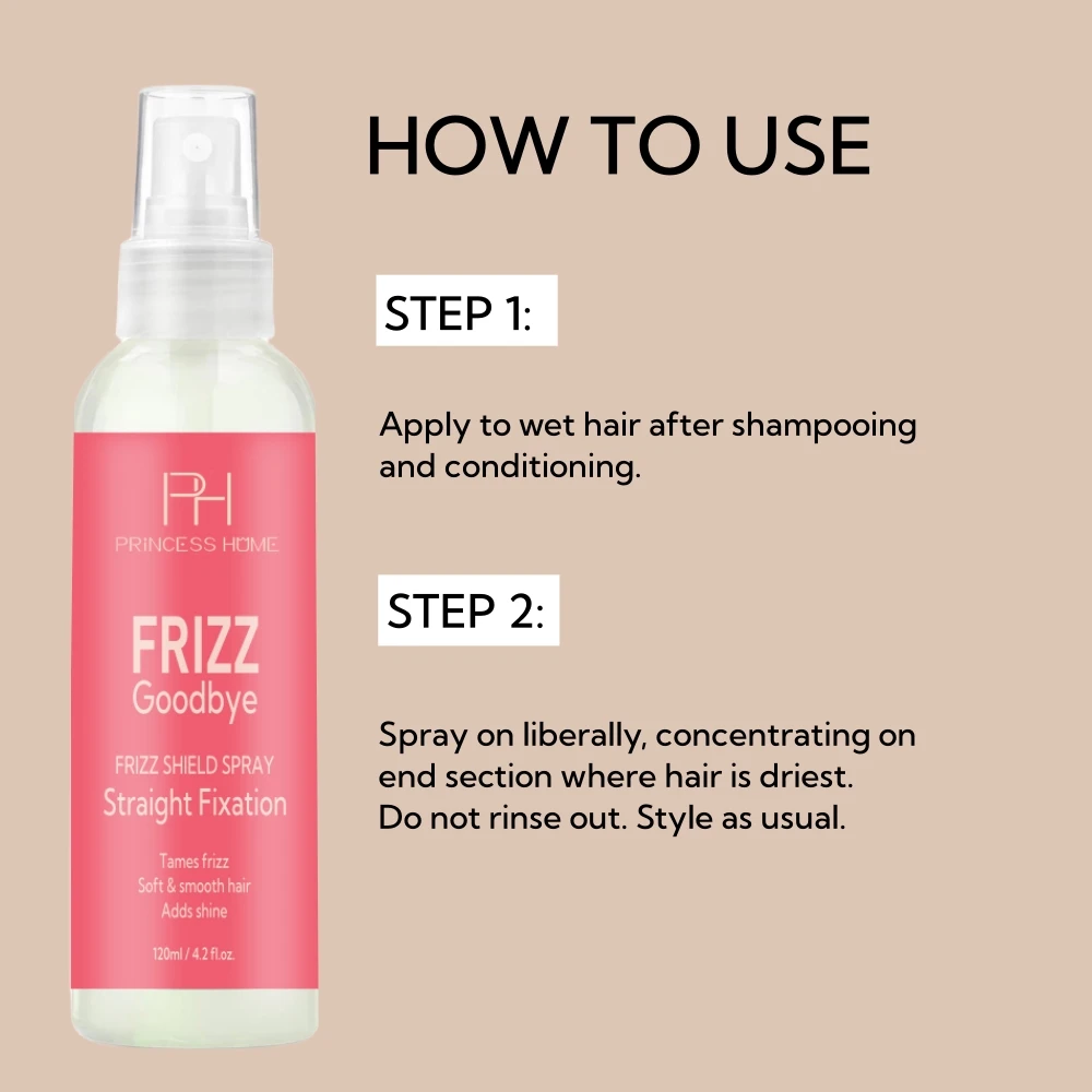Custom Logo Anti-Frizz Finishing Spray Keratin Smooth Anti Humidity Spray  for a Flexible Hold Weightless 4oz.