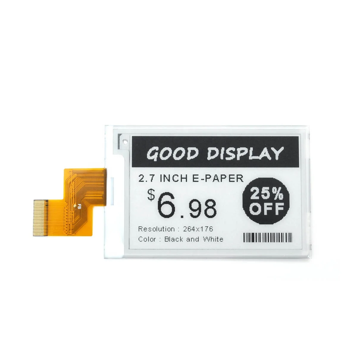 E ink 2.7 inch eink Panel 264x176 Electronic E-Paper Display