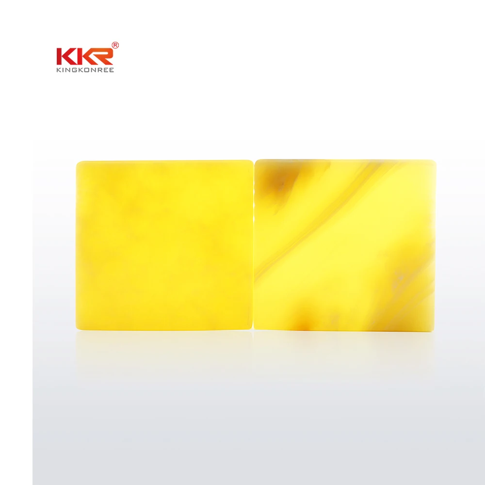 
KKR Popular Design Translucent onyx yellow green multi-colors option Solid Surface Sheet 