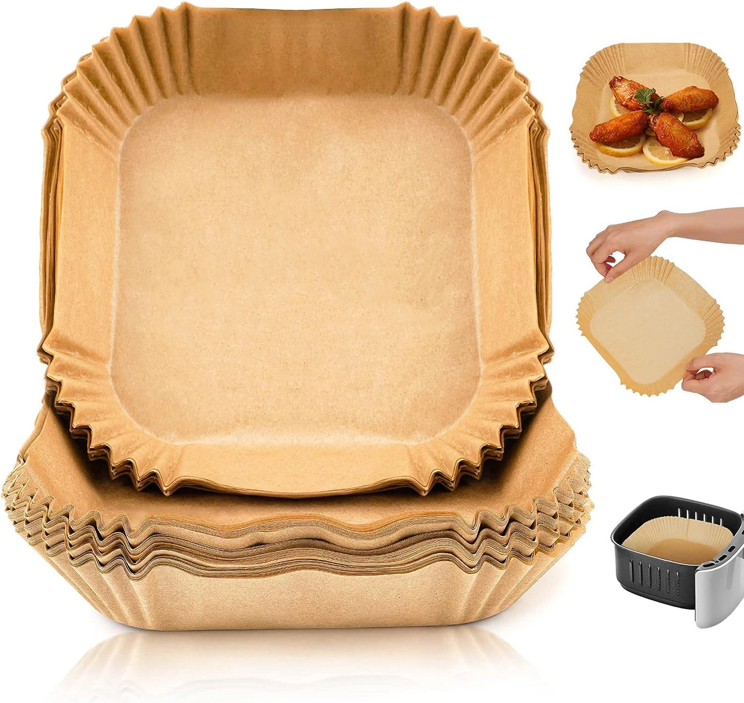 Air Fryer Paper Liners Disposable Nonstick Parchment Sheets for Baking Food Grade Paper Liner for Baking Roasting Microwave