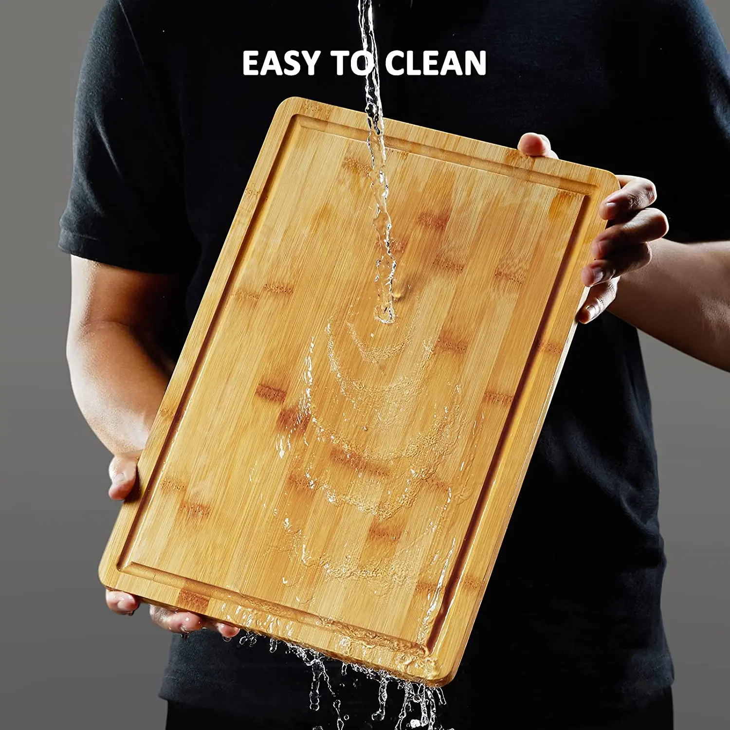 5-Piece Wood Cutting Board Set with Juice Groove Bamboo Chopping Board for Kitchen