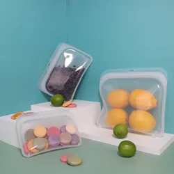 Leak proof silicone food pouch kid snack freezer ziplock bags reusable silicone food storage bag