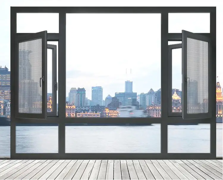 High quality aluminum glass windows aluminium frame casement glass window