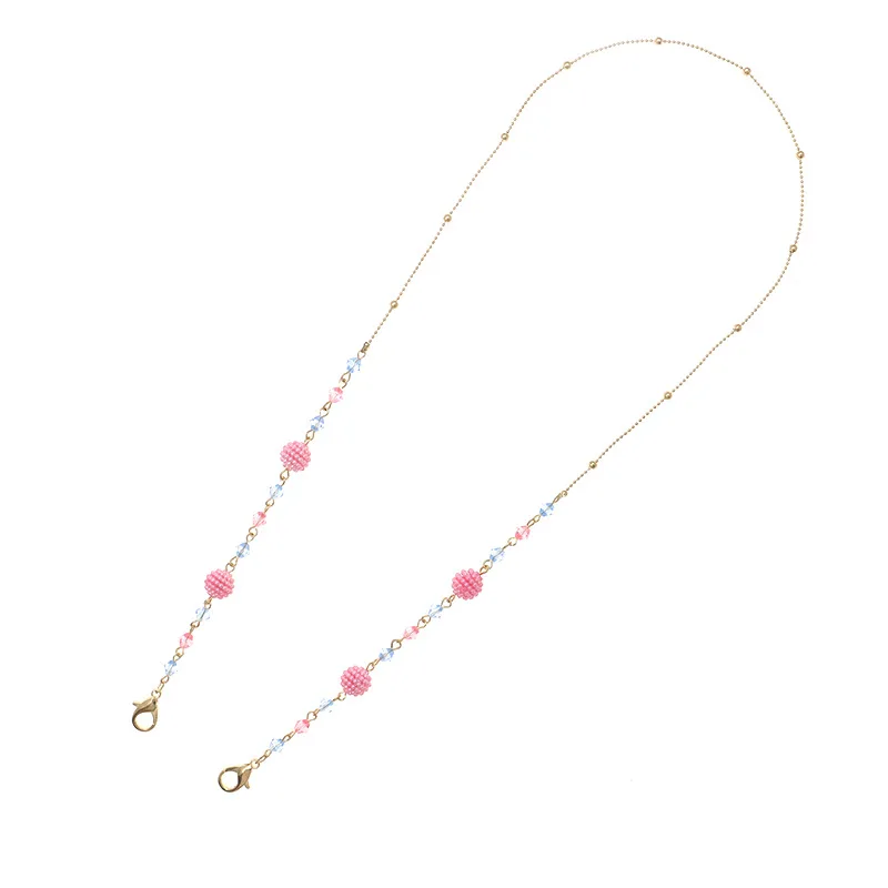 
Hot Strawberry Ball Handmade Beaded Mask Chain Eye Chain Child Mask Chain 